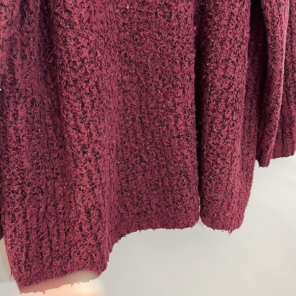 Kensie Speckled Open Front Cardigan Cranberry Plum Size Medium - Picture 4 of 9